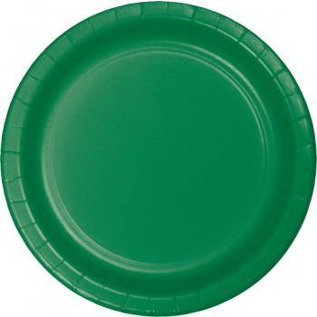 24 Pack Emerald Green Banquet Plates Paper - 26cm - The Base Warehouse