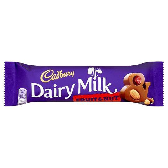 Cadbury Fruit & Nut Chocolate Bar - 50g - The Base Warehouse