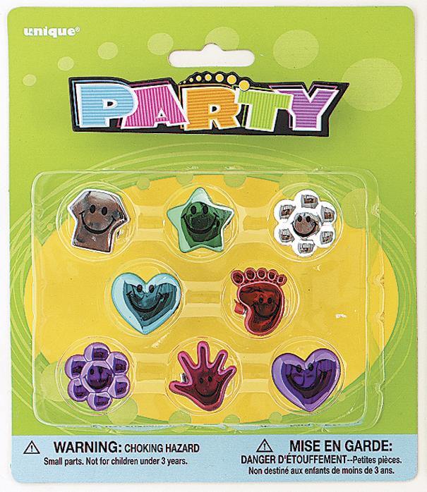 8 Pack Groovy Metallic Rings - The Base Warehouse