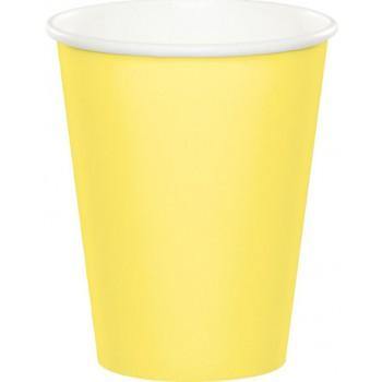 24 Pack Mimosa Yellow Cups Yellow - 266ml - The Base Warehouse