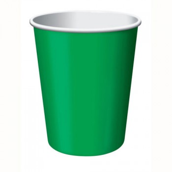 24 Pack Emerald Green Cups Paper - 266ml