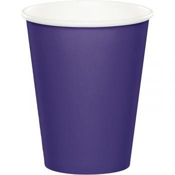 24 Pack Purple Cups Paper - 266ml - The Base Warehouse