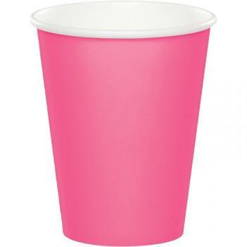 24 Pack Candy Pink Cups Paper - 266ml - The Base Warehouse