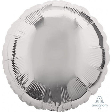 Metallic Silver Circle Foil Balloon - 45cm - The Base Warehouse
