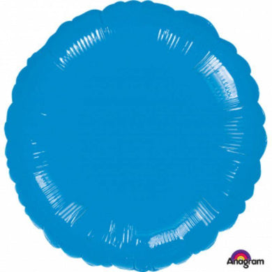 Metallic Blue Circle Foil Balloon - 45cm - The Base Warehouse