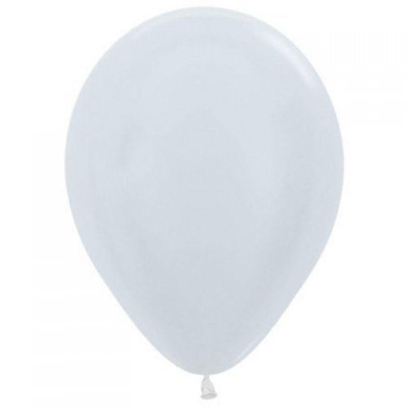1 Pack Satin White Latex Balloons - 12cm - The Base Warehouse