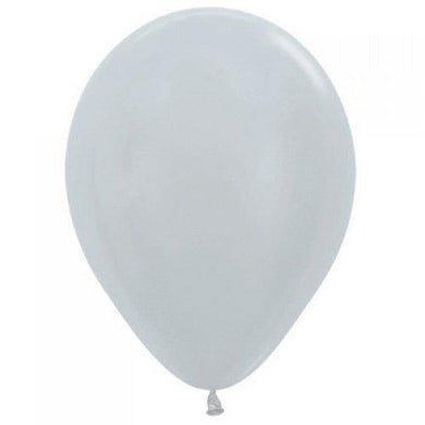 Satin Silver Latex Balloon - 12cm - The Base Warehouse