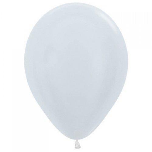 Satin White Latex Balloon - 30cm
