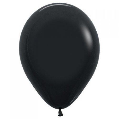 25 Pack Black Latex Balloons - 30cm