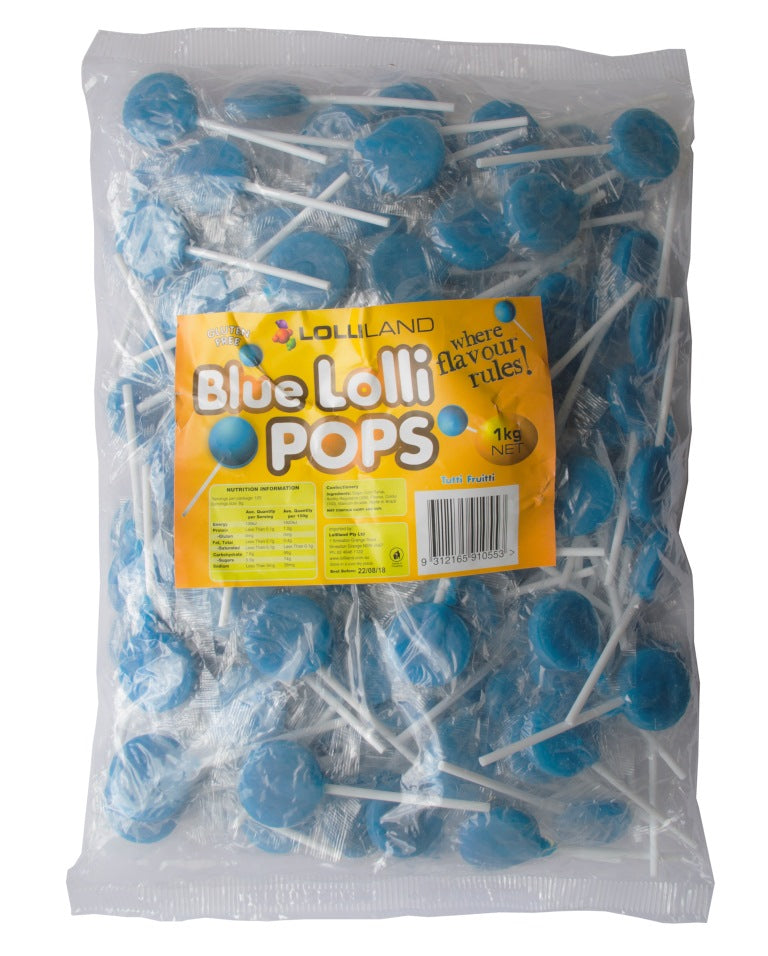 Blue Flat Lollipops - 1kg
