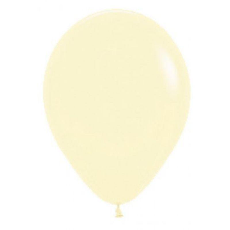 25 Pack Matte Pastel Yellow Sempertex Balloons - 30cm - The Base Warehouse