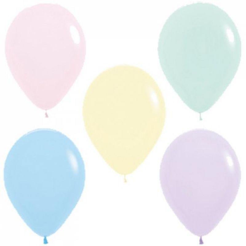 25 Pack Matte Pastel Mixed Sempertex Balloons - 30cm - The Base Warehouse
