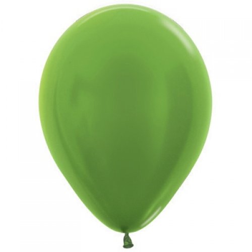 25 Pack Metallic Lime Green Latex Balloons - 30cm