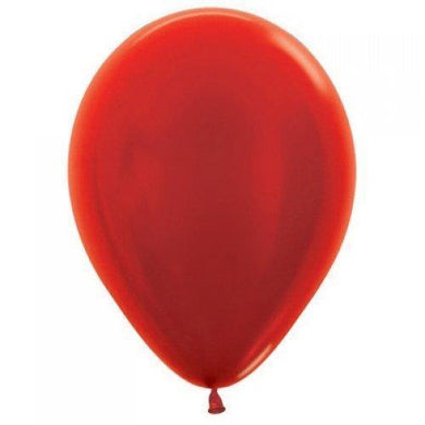 25 Pack Metallic Red Latex Ballons - 30cm - The Base Warehouse