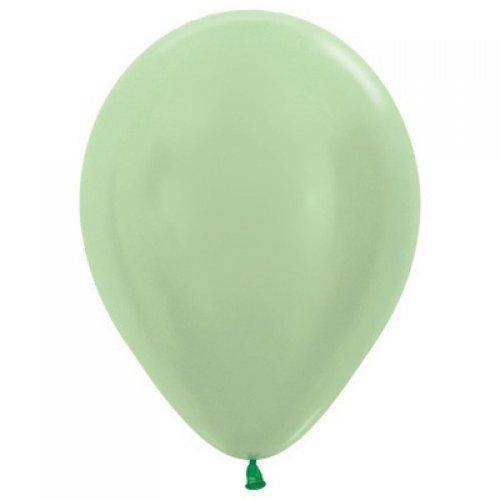 25 Pack Pearl Light Green Latex Balloons - 30cm - The Base Warehouse