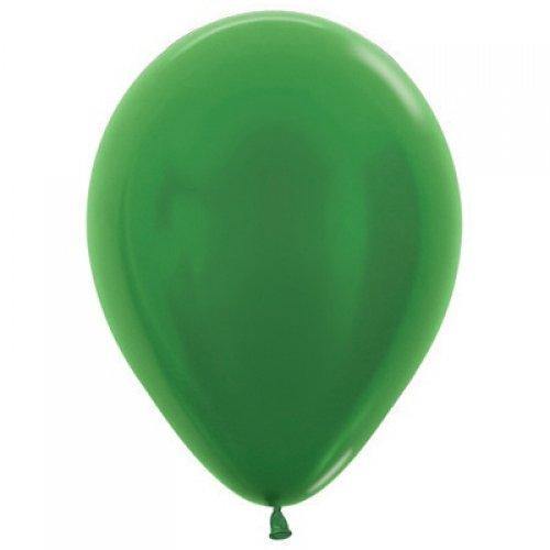 25 Pack Metallic Emerald Green Latex Balloons - 30cm - The Base Warehouse