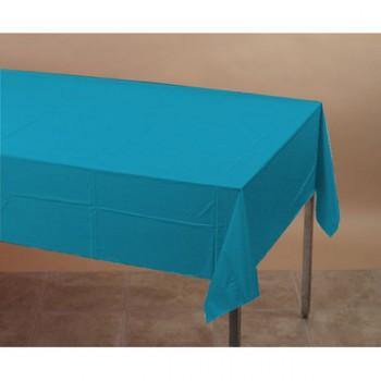 Turquoise Tablecover Tissue & Plastic - 137cm x 274cm - The Base Warehouse