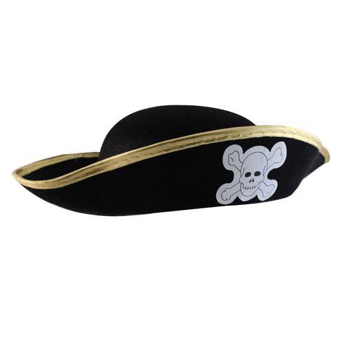 BOYS GOLD TRIMMED PIRATE HAT - The Base Warehouse