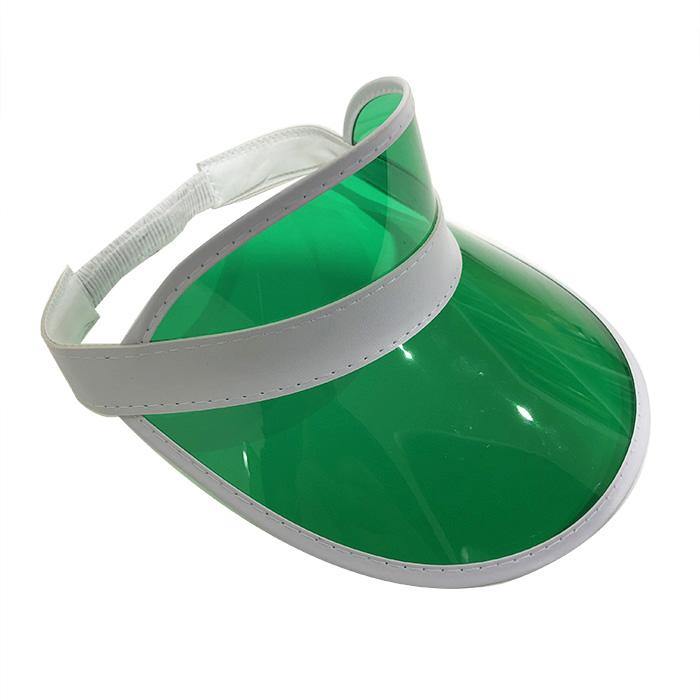 Green Perspex Visor with White Rim - The Base Warehouse