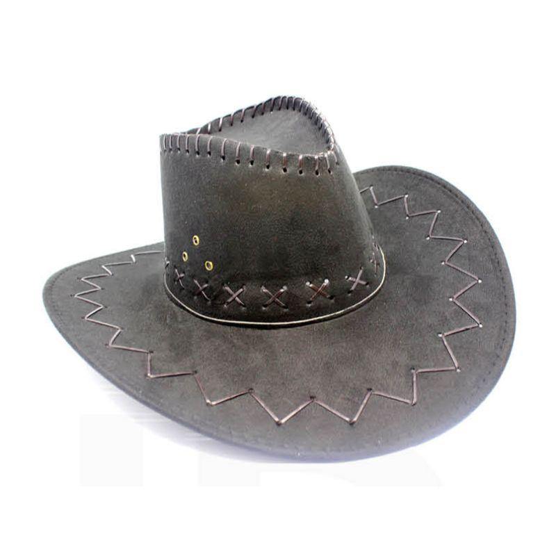 Adult Black Stitch Cowboy Hat - The Base Warehouse