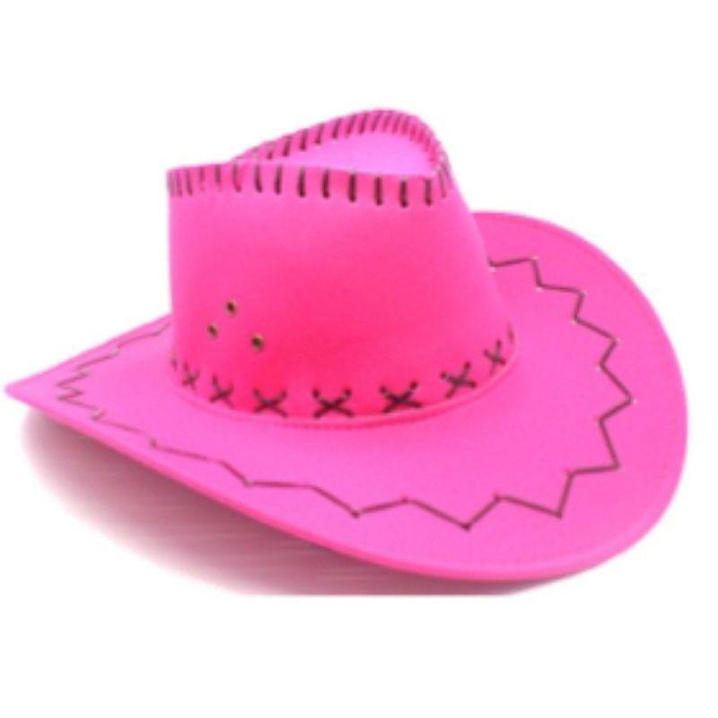 Adult Pink Fluro Cowboy Hat - The Base Warehouse