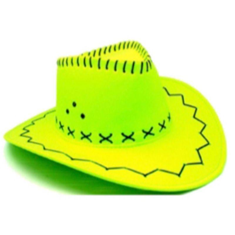 Green Fluro Stiched Cowboy Hat