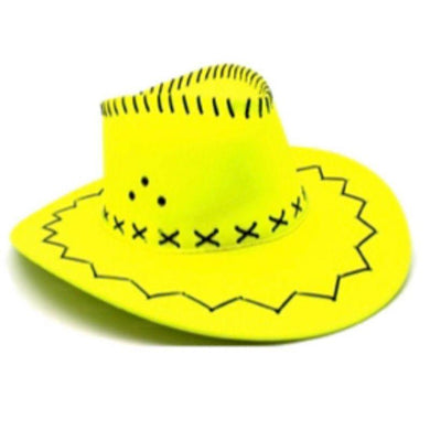 Adult Yellow Fluro Cowboy Hat - The Base Warehouse
