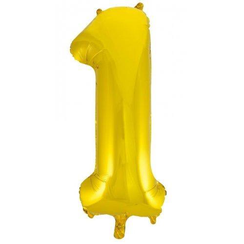 Gold Decrotex Number 1 Foil Balloon - 86cm - The Base Warehouse