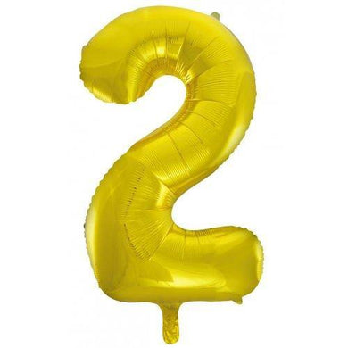 Gold Decrotex Number 2 Foil Balloon - 86cm - The Base Warehouse