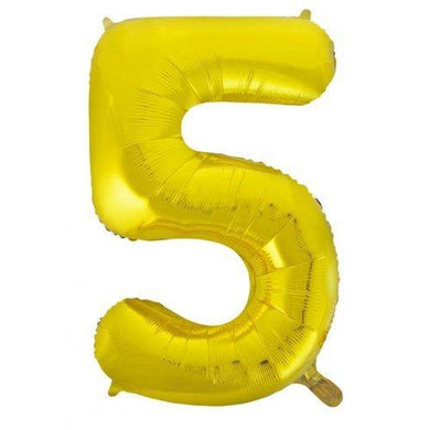Gold Decrotex Number 5 Foil Balloon - 86cm - The Base Warehouse