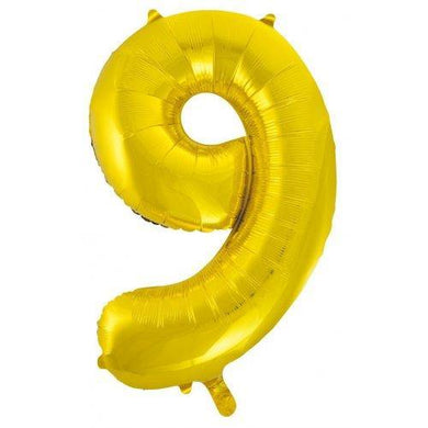 Gold Decrotex Number 9 Foil Balloon - 86cm - The Base Warehouse