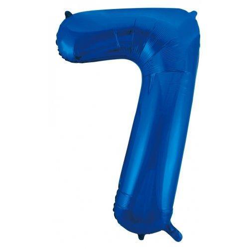 Blue Decrotex Number 7 Foil Balloon - 86cm - The Base Warehouse