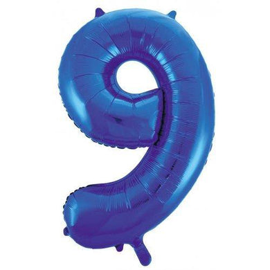 Blue Decrotex Number 9 Foil Balloon - 86cm - The Base Warehouse