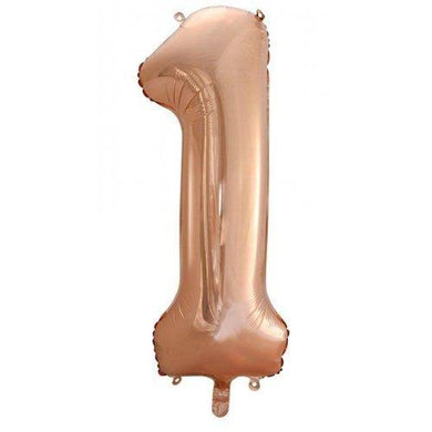 Rose Gold Decrotex Number 1 Foil Balloon - 86cm - The Base Warehouse