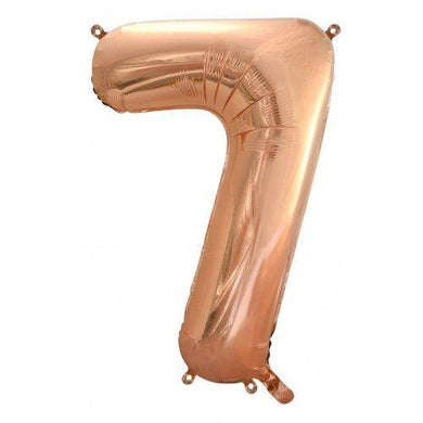 Rose Gold Decrotex Number 7 Foil Balloon - 86cm - The Base Warehouse