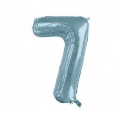 Light Blue Number 7 Foil Balloon - 86cm - The Base Warehouse