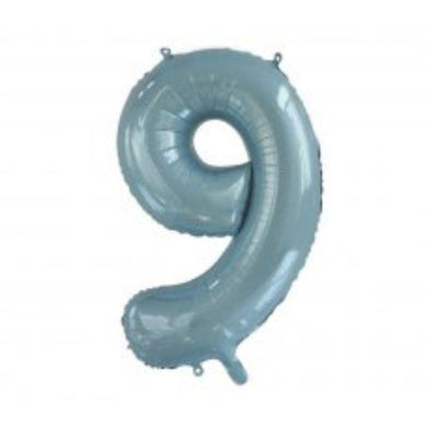 Light Blue Number 9 Foil Balloon - 86cm - The Base Warehouse