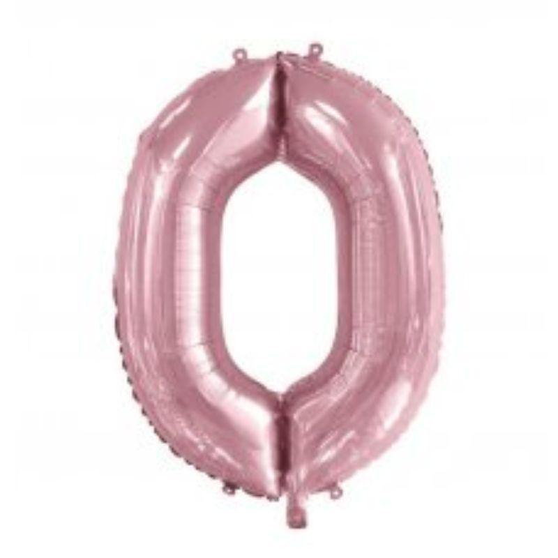 Light Pink Number 0 Foil Balloon - 86cm - The Base Warehouse