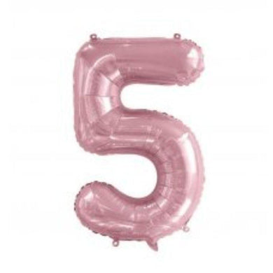 Light Pink Number 5 Foil Balloon - 86cm - The Base Warehouse