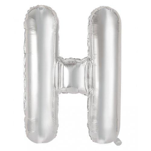 Silver Decrotex Letter H Foil Balloon - 86cm - The Base Warehouse