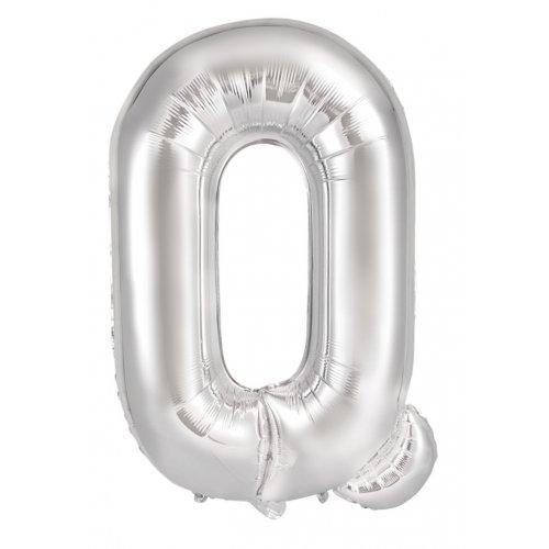 Silver Decrotex Letter Q Foil Balloon - 86cm - The Base Warehouse