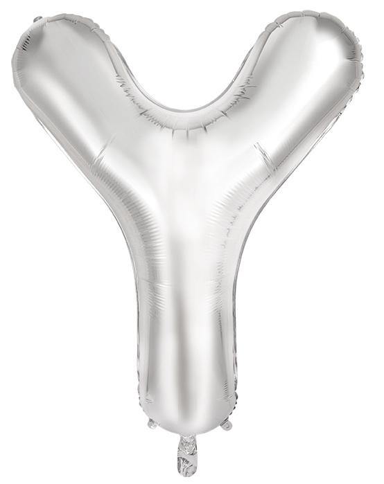 Silver Decrotex Letter Y Foil Balloon - 86cm - The Base Warehouse