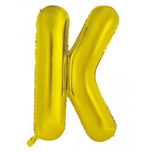 Gold Decrotex Letter K Foil Balloon - 86cm - The Base Warehouse