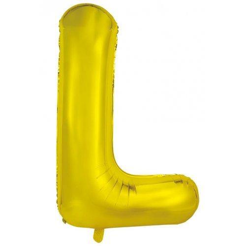Gold Decrotex Letter L Foil Balloon - 86cm - The Base Warehouse