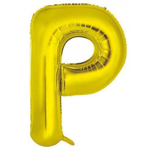 Gold Decrotex Letter P Foil Balloon - 86cm - The Base Warehouse