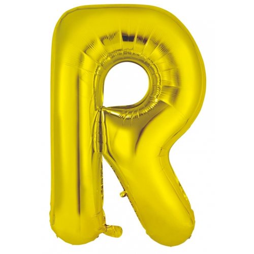 Gold Decrotex Letter R Foil Balloon - 86cm