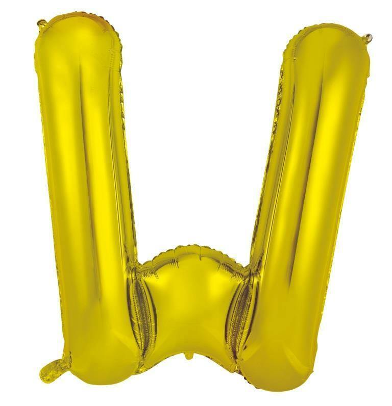 Gold Decrotex Letter W Foil Balloon - 86cm - The Base Warehouse