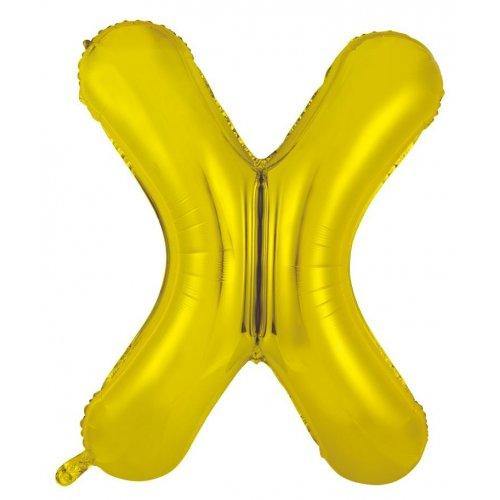 Gold Decrotex Letter X Foil Balloon - 86cm - The Base Warehouse