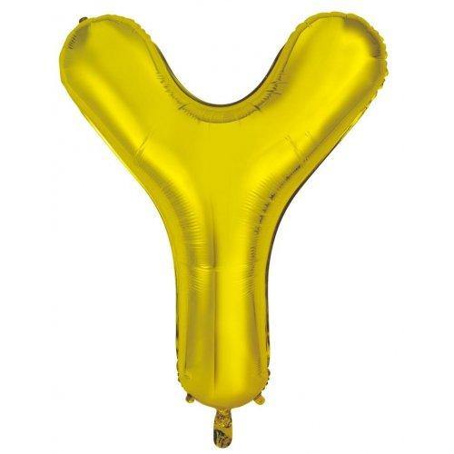 Gold Decrotex Letter Y Foil Balloon - 86cm - The Base Warehouse