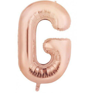 Rose Gold Decrotex Letter G Foil Balloon - 86cm - The Base Warehouse